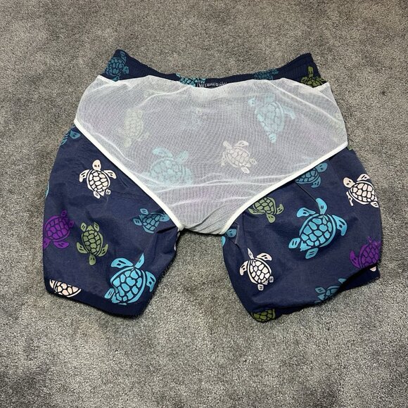 Vilebrequin Swim Trunks Shorts Mens Large Blue Multicolour Turtle Print Beach - Picture 9 of 13